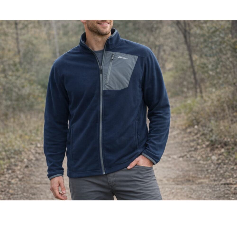 Men’s Eddie Bauer Fleece Jacket size Tall XL Blue Outdoor, Gorpcore, Layering